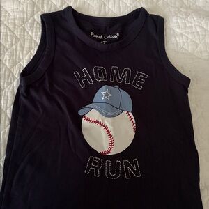 Planet Cotton Navy Tank Top with Baseball Graphic